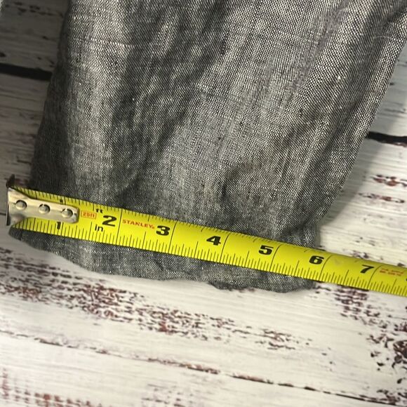 ATHLETA 100% LINEN ANKLE CROP CAPRI PANTS WOMEN’S SIZE 0 GRAY HEATHERED POCKETS - Picture 16 of 16